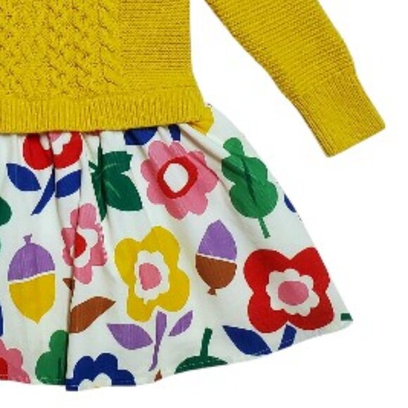 NWT Mini Boden Floral Sweater Dress Size 2-3Y Wool Alpaca - Picture 4 of 7